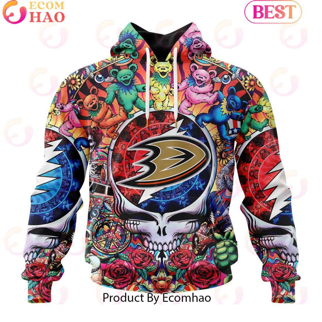 NEW] NHL Anaheim Ducks X Grateful Dead 3D Hoodie