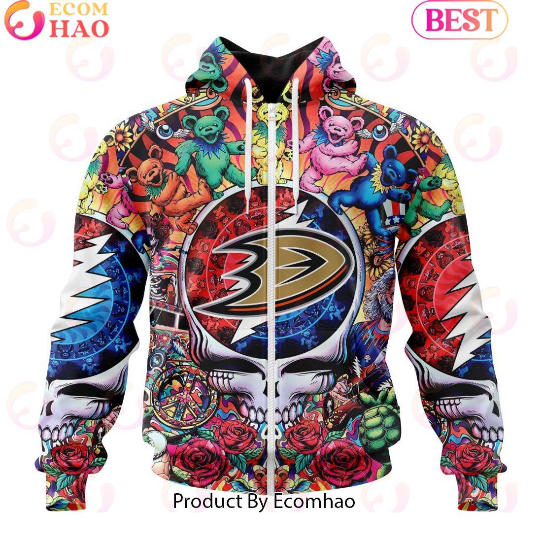 NEW] NHL Anaheim Ducks X Grateful Dead 3D Hoodie