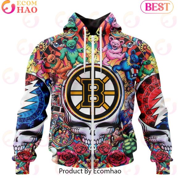NEW] NHL Boston Bruins X Grateful Dead 3D Hoodie