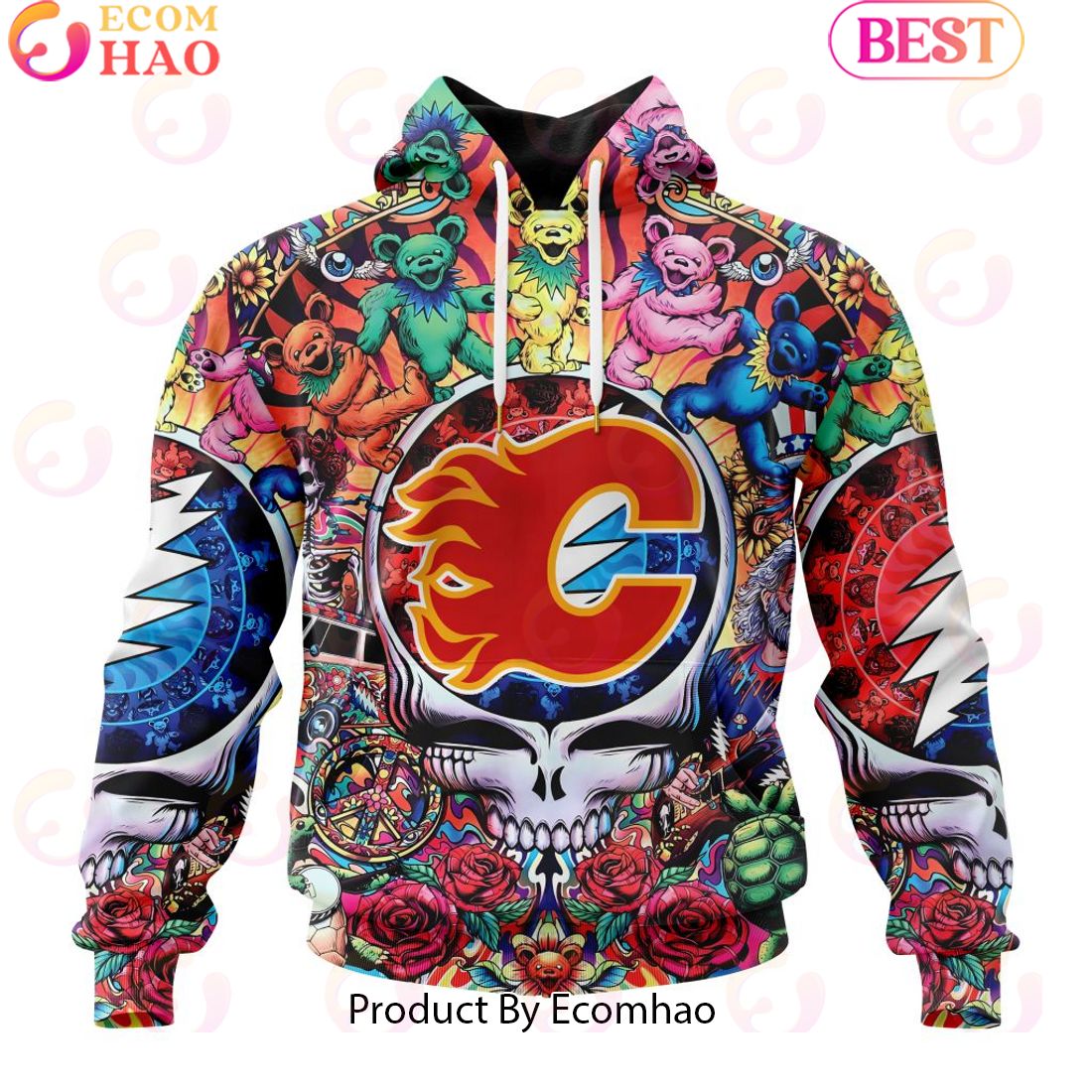 NEW] NHL Calgary Flames X Grateful Dead 3D Hoodie