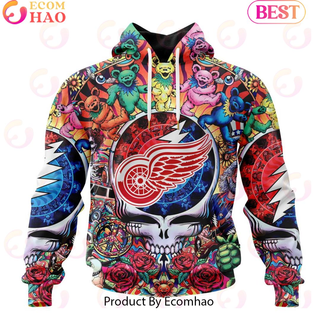 NEW] NHL Detroit Red Wings X Grateful Dead 3D Hoodie