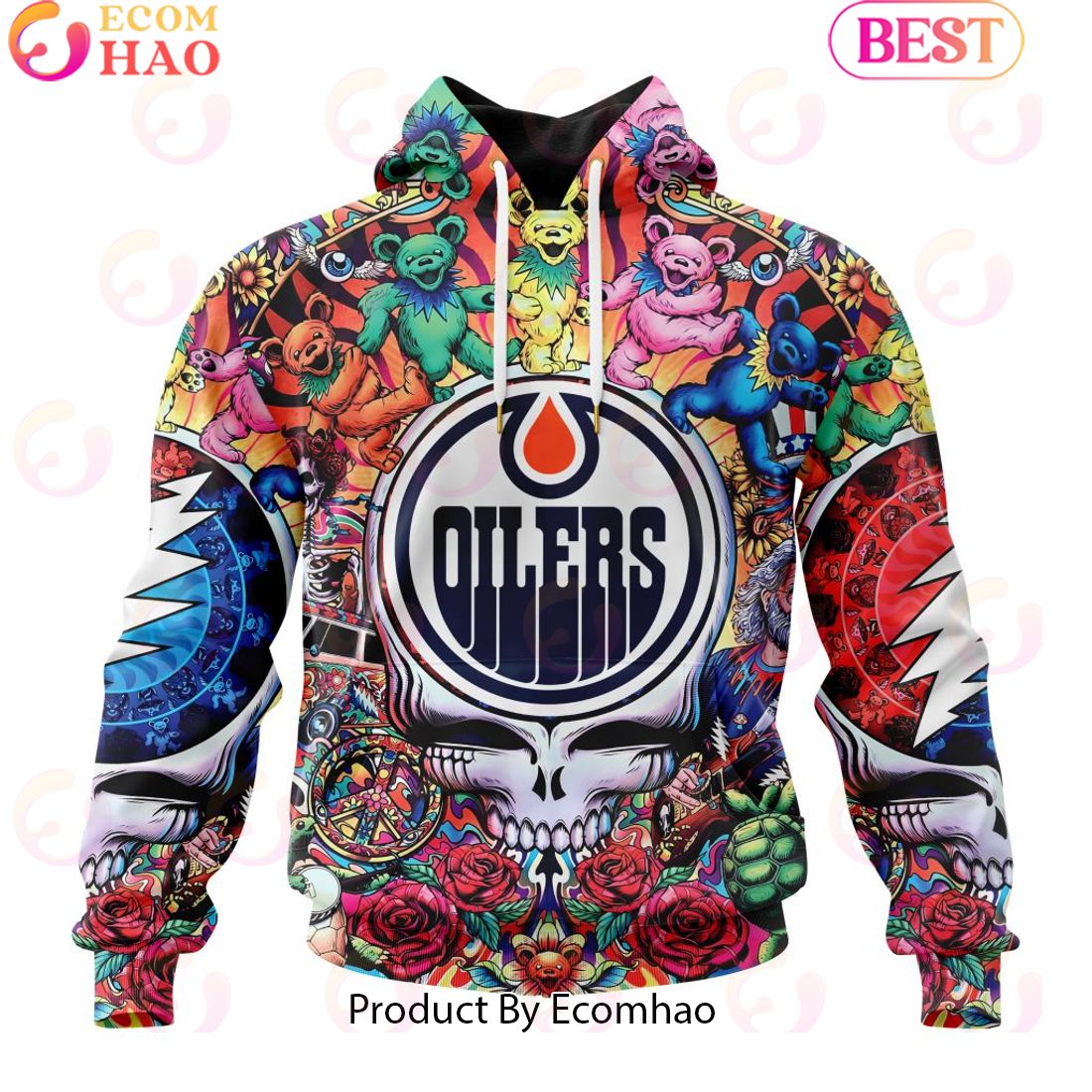 NEW] NHL Edmonton Oilers X Grateful Dead 3D Hoodie