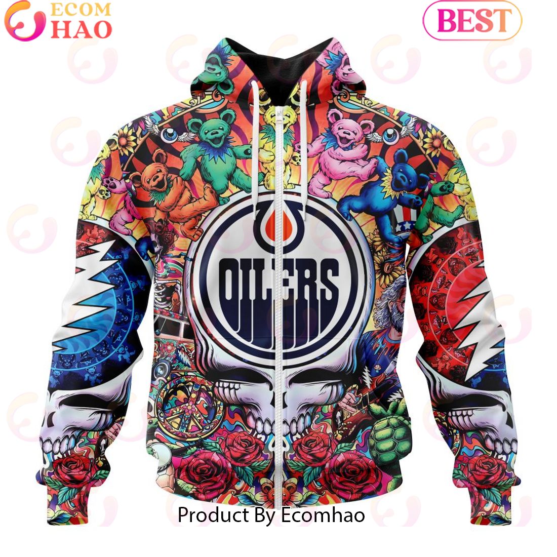 NEW] NHL Edmonton Oilers X Grateful Dead 3D Hoodie