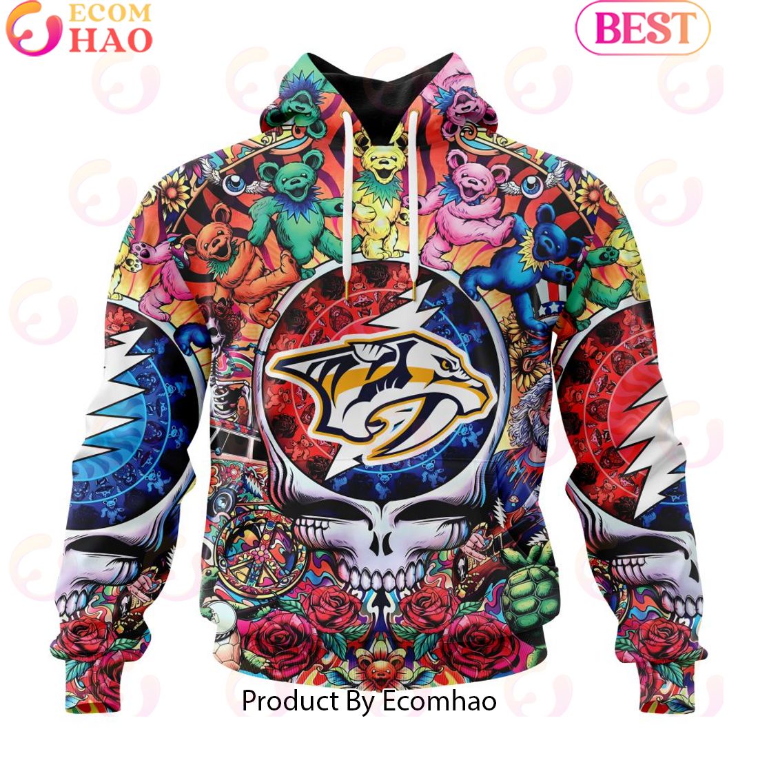 NEW] NHL Nashville Predators X Grateful Dead 3D Hoodie