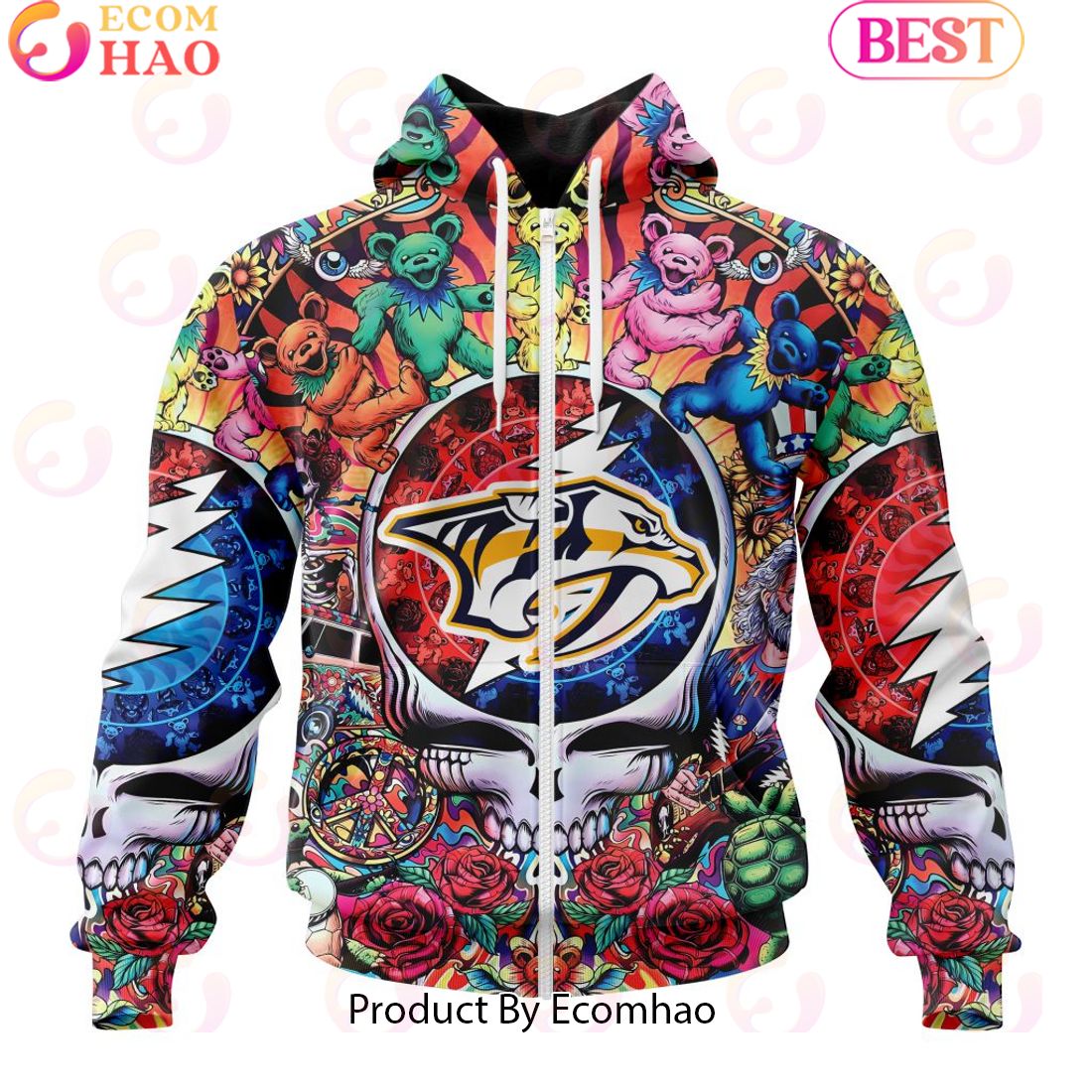 NEW] NHL Nashville Predators X Grateful Dead 3D Hoodie