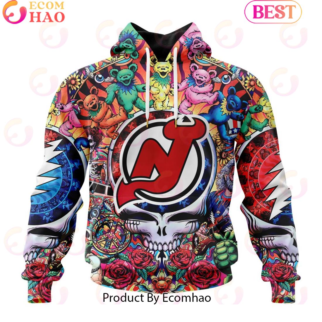 NEW] NHL New Jersey Devils X Grateful Dead 3D Hoodie