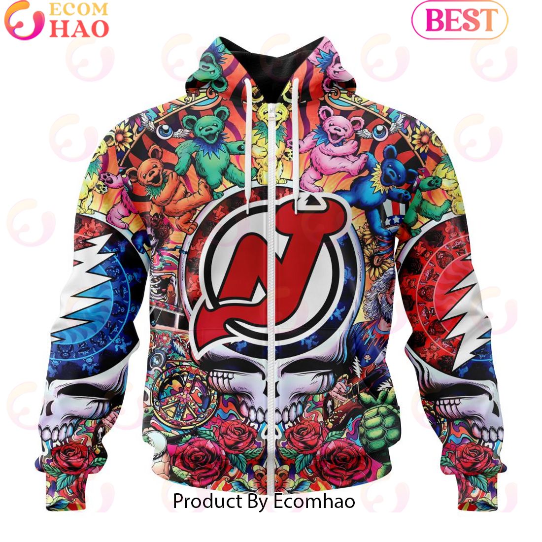 NEW] NHL New Jersey Devils X Grateful Dead 3D Hoodie