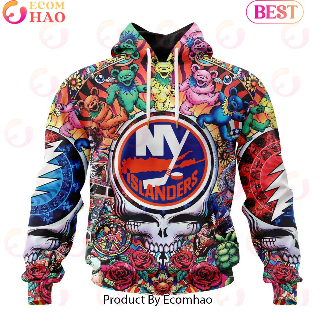 NEW] NHL New York Islanders X Grateful Dead 3D Hoodie