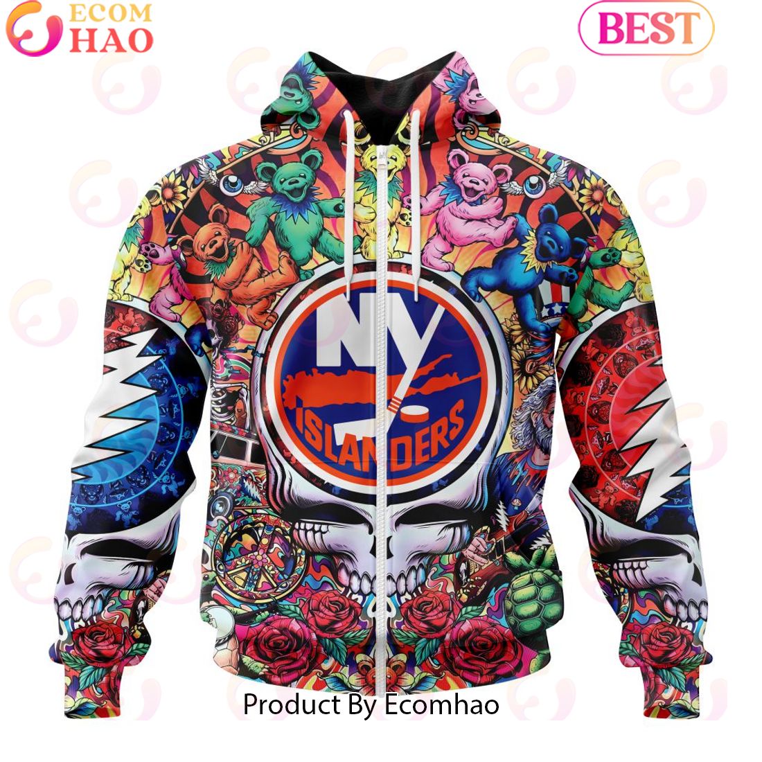 NEW] NHL New York Islanders X Grateful Dead 3D Hoodie