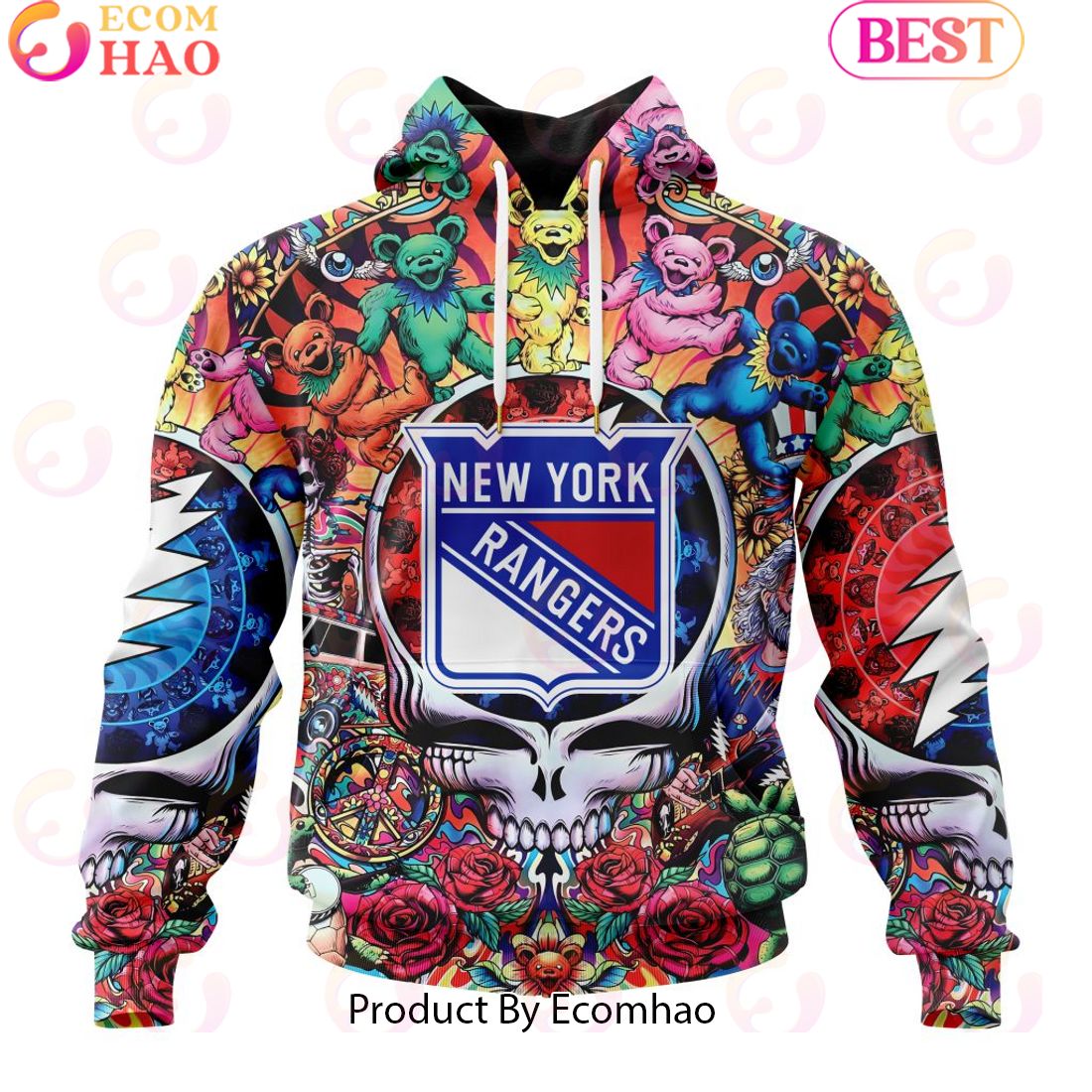 NEW] NHL New York Rangers X Grateful Dead 3D Hoodie