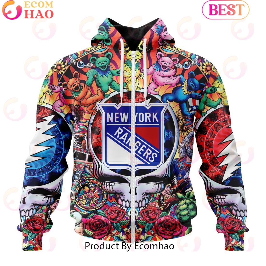 NEW] NHL New York Rangers X Grateful Dead 3D Hoodie