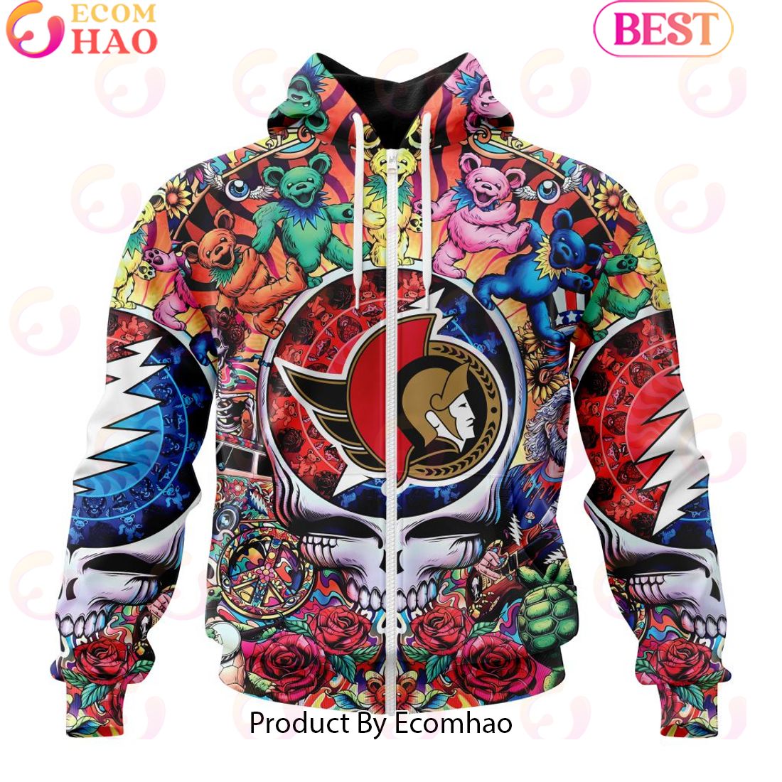 NEW] NHL Ottawa Senators X Grateful Dead 3D Hoodie