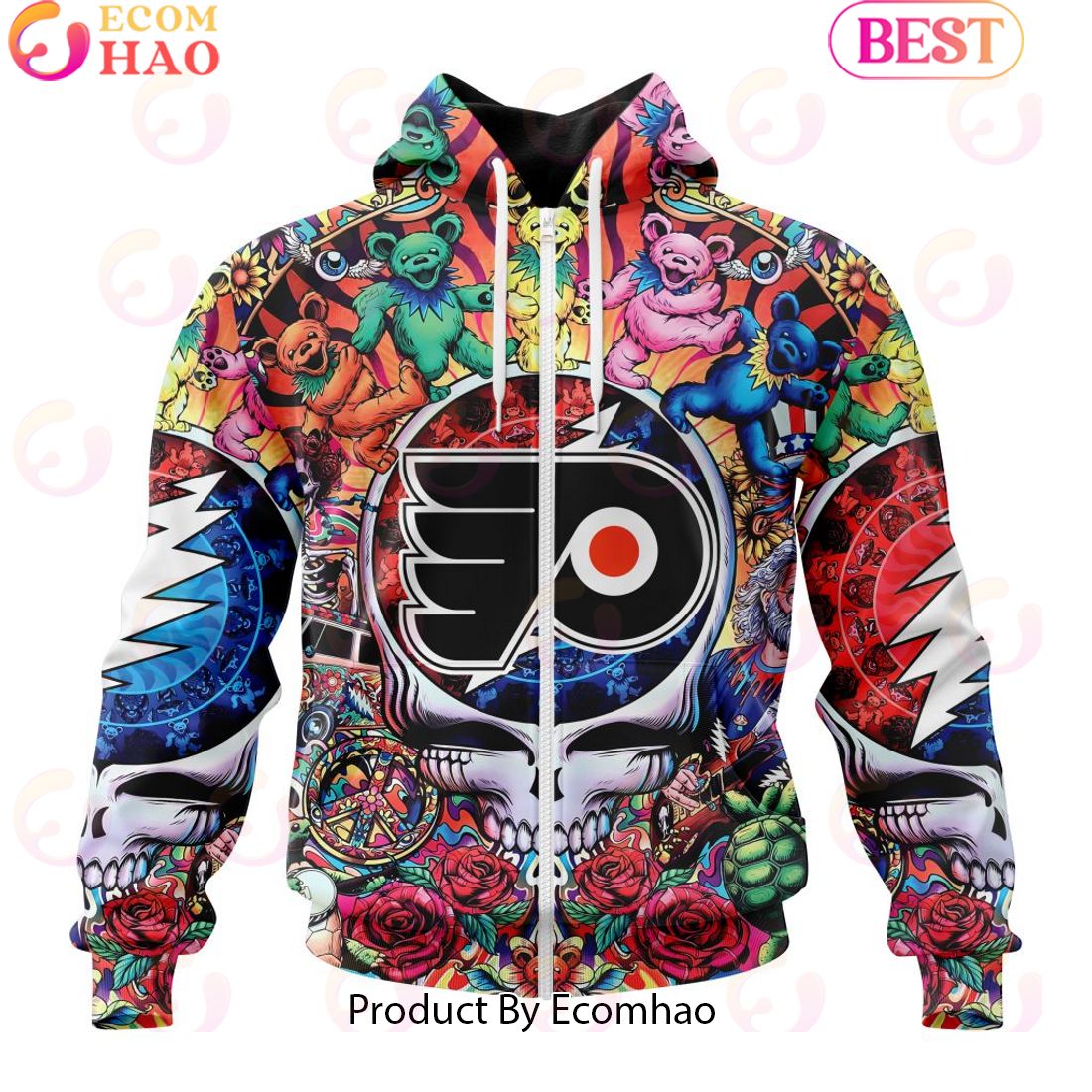 NEW] NHL Philadelphia Flyers X Grateful Dead 3D Hoodie