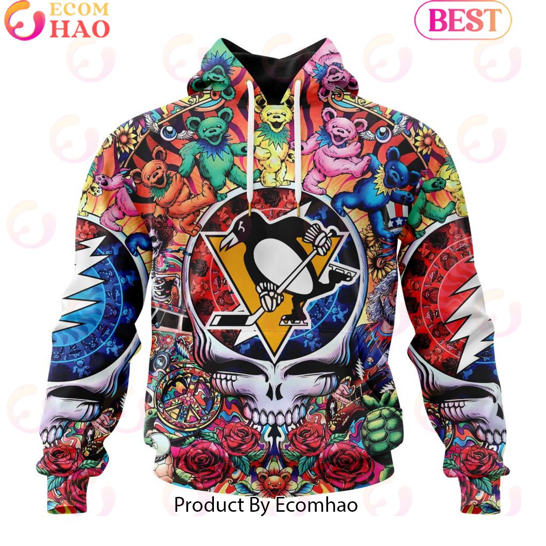 NEW] NHL Pittsburgh Penguins X Grateful Dead 3D Hoodie