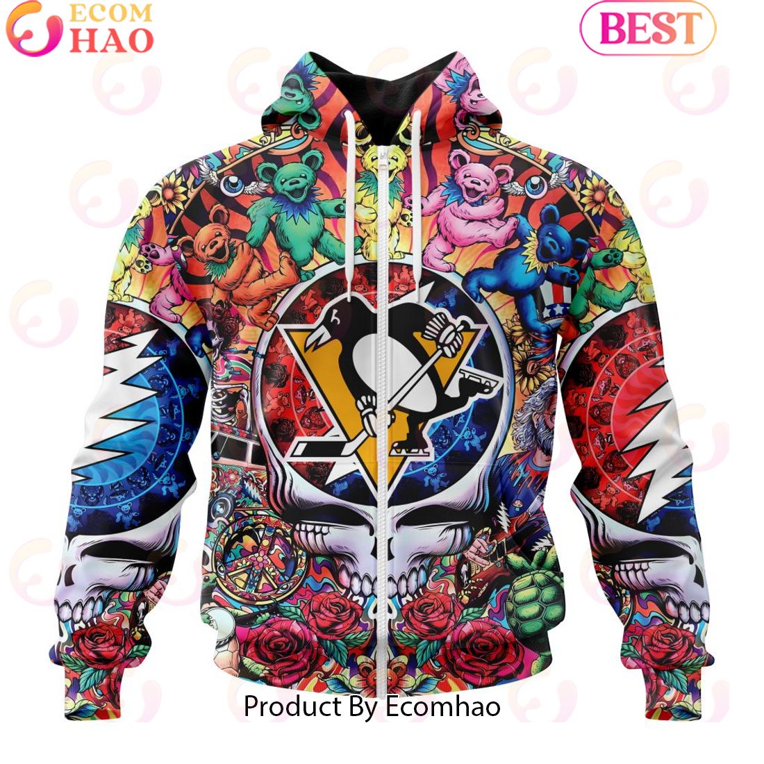 NEW] NHL Pittsburgh Penguins X Grateful Dead 3D Hoodie