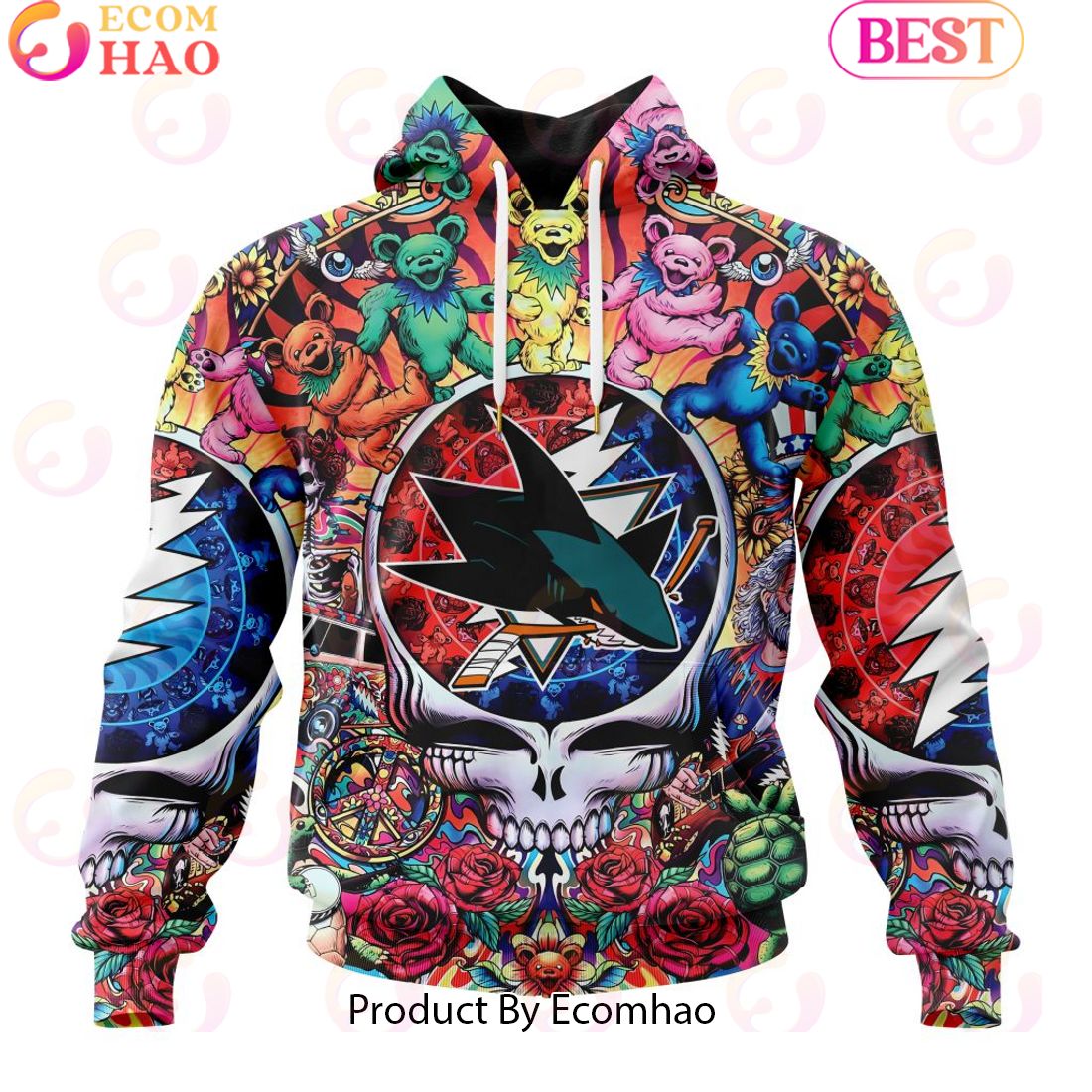 NEW] NHL San Jose Sharks X Grateful Dead 3D Hoodie