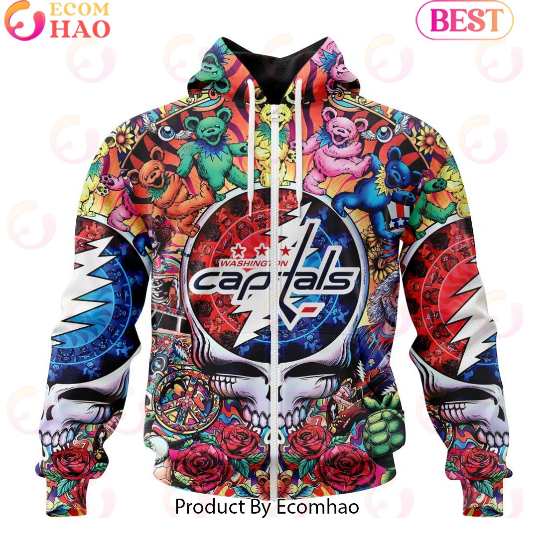 NEW] NHL Washington Capitals X Grateful Dead 3D Hoodie