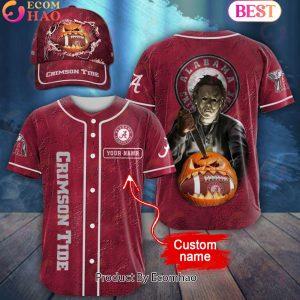 NCAA Alabama Crimson Tide Special Michael Myers Design PERSONALIZED Baseball Jersey