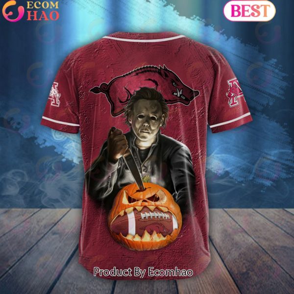 NCAA Arkansas Razorbacks Special Michael Myers Design PERSONALIZED Baseball Jersey