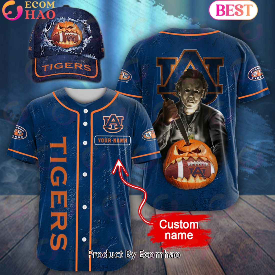 NCAA Clemson Tigers Special Michael Myers Design PERSONALIZED Baseball Jersey