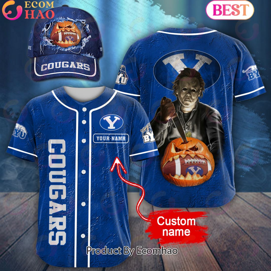 NCAA Duke Blue Devils Special Michael Myers Design PERSONALIZED Baseball Jersey