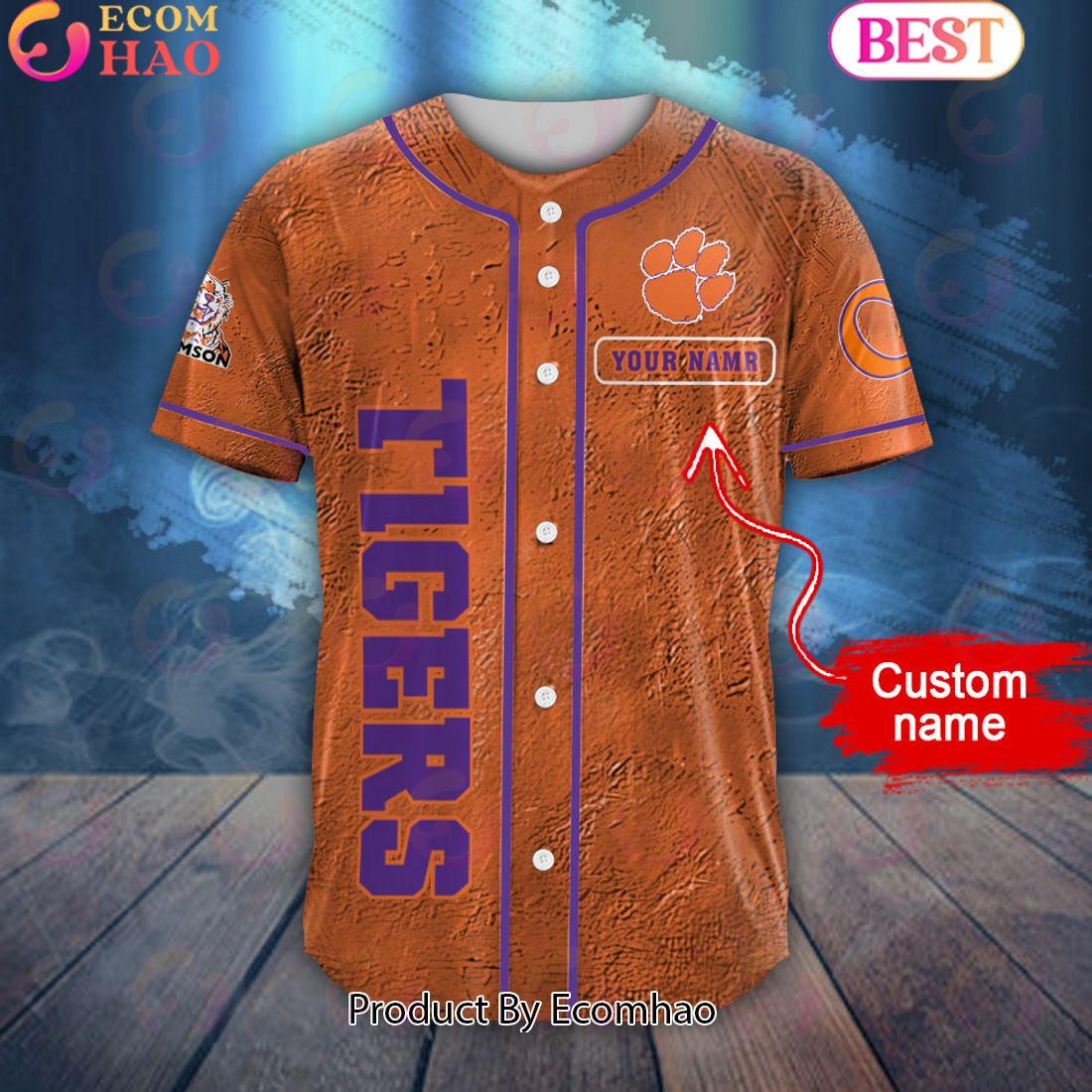 NCAA Clemson Tigers Special Michael Myers Design PERSONALIZED Baseball Jersey