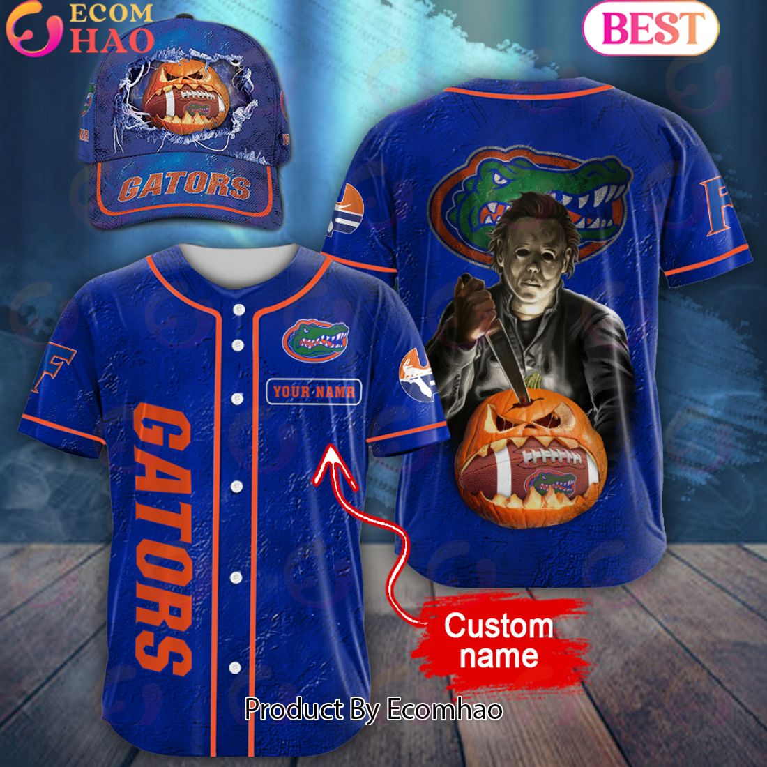 NCAA Florida Gators Special Michael Myers Design PERSONALIZED Baseball Jersey