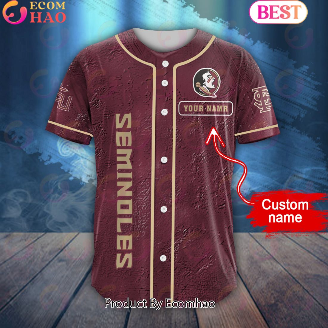 NCAA Florida State Seminoles Special Michael Myers Design PERSONALIZED Baseball Jersey