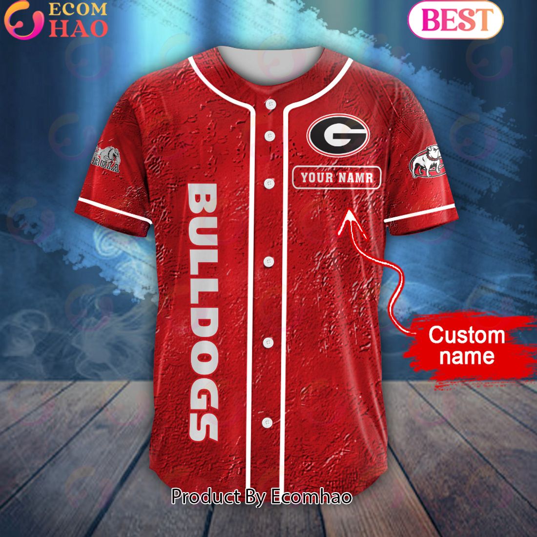 NCAA Georgia Bulldogs Special Michael Myers Design PERSONALIZED Baseball Jersey