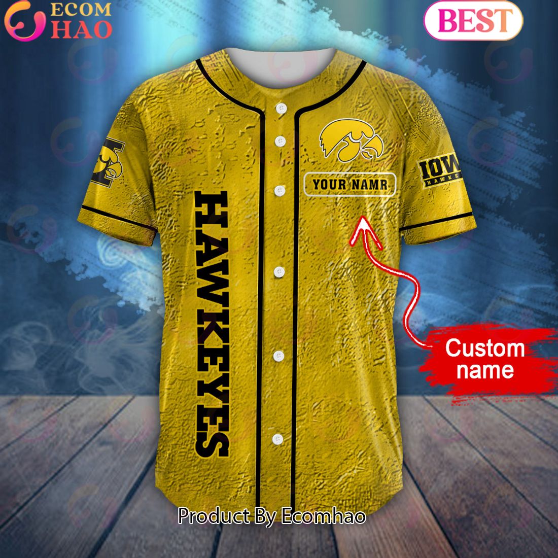 NCAA Iowa Hawkeyes Special Michael Myers Design PERSONALIZED Baseball Jersey