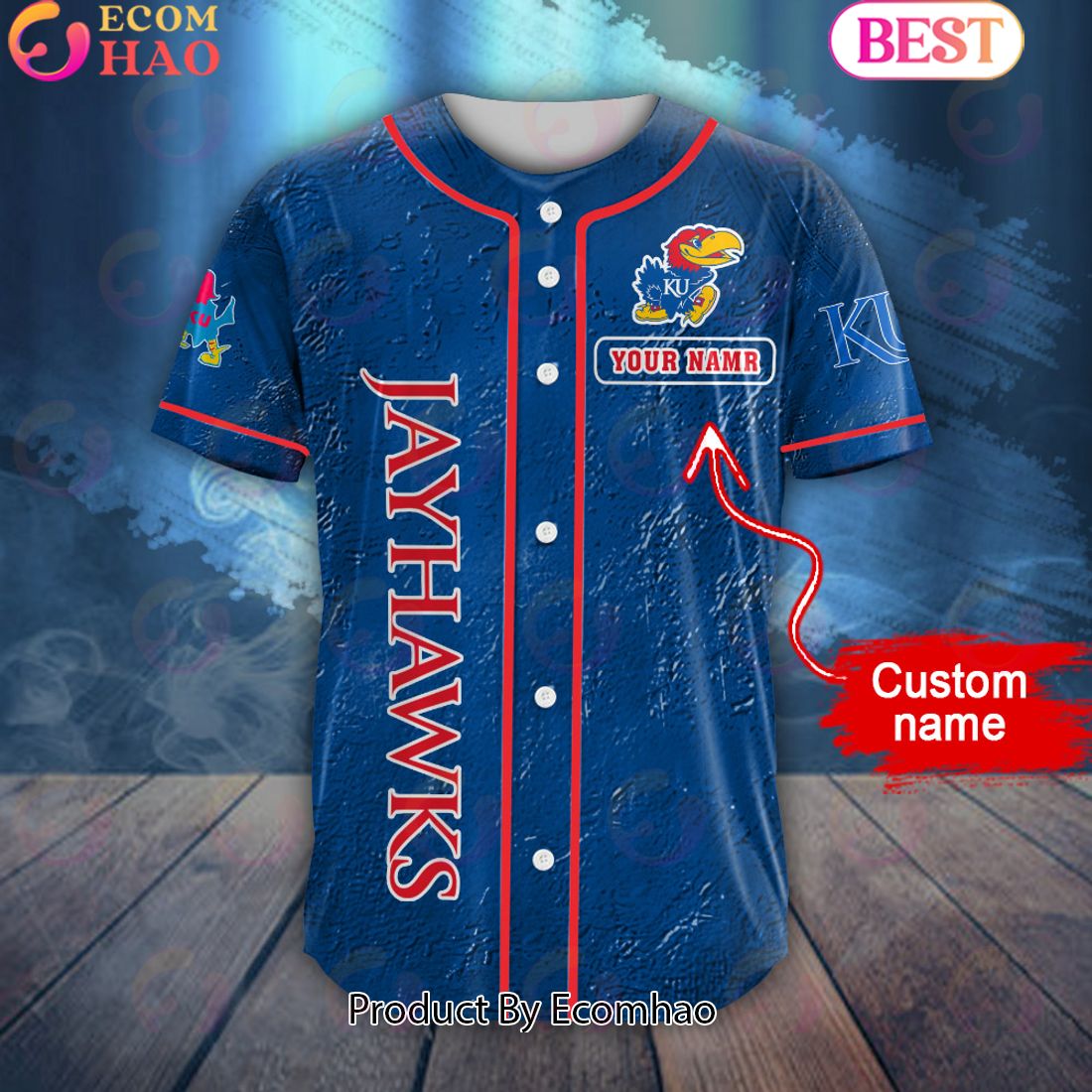 NCAA Kansas Jayhawks Special Michael Myers Design PERSONALIZED Baseball Jersey