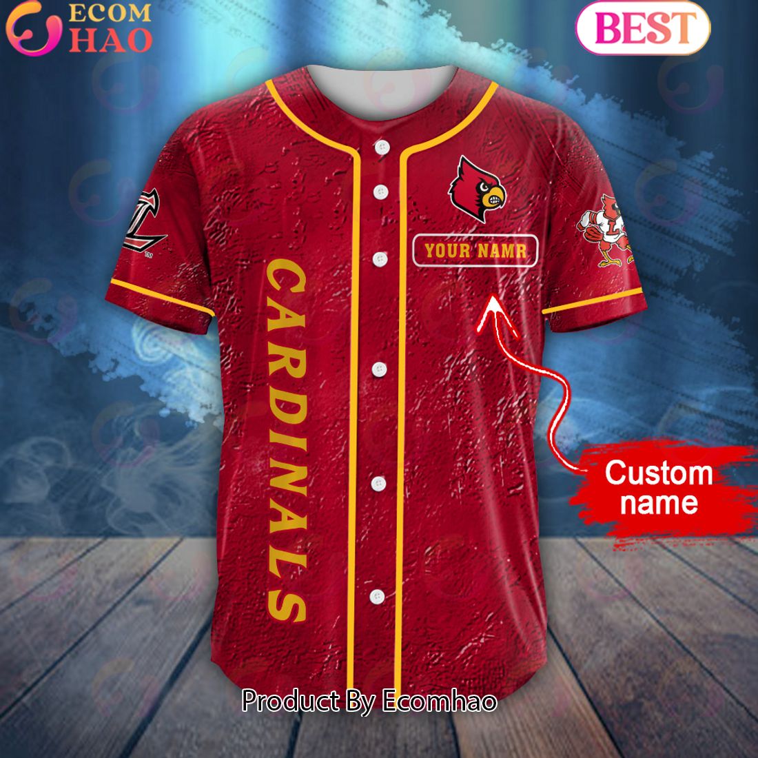 NCAA Louisville Cardinals Special Michael Myers Design PERSONALIZED Baseball Jersey