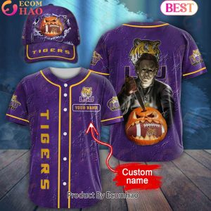 NCAA LSU Tigers Special Michael Myers Design PERSONALIZED Baseball Jersey