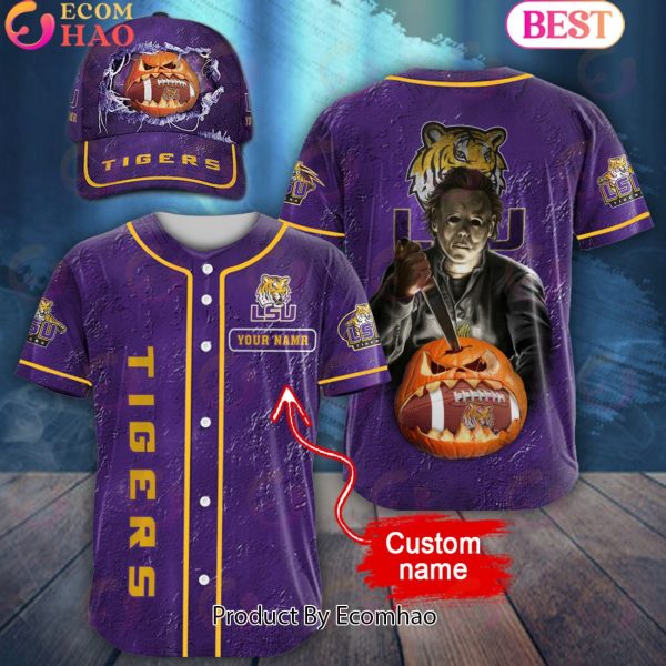 NCAA LSU Tigers Special Michael Myers Design PERSONALIZED Baseball Jersey