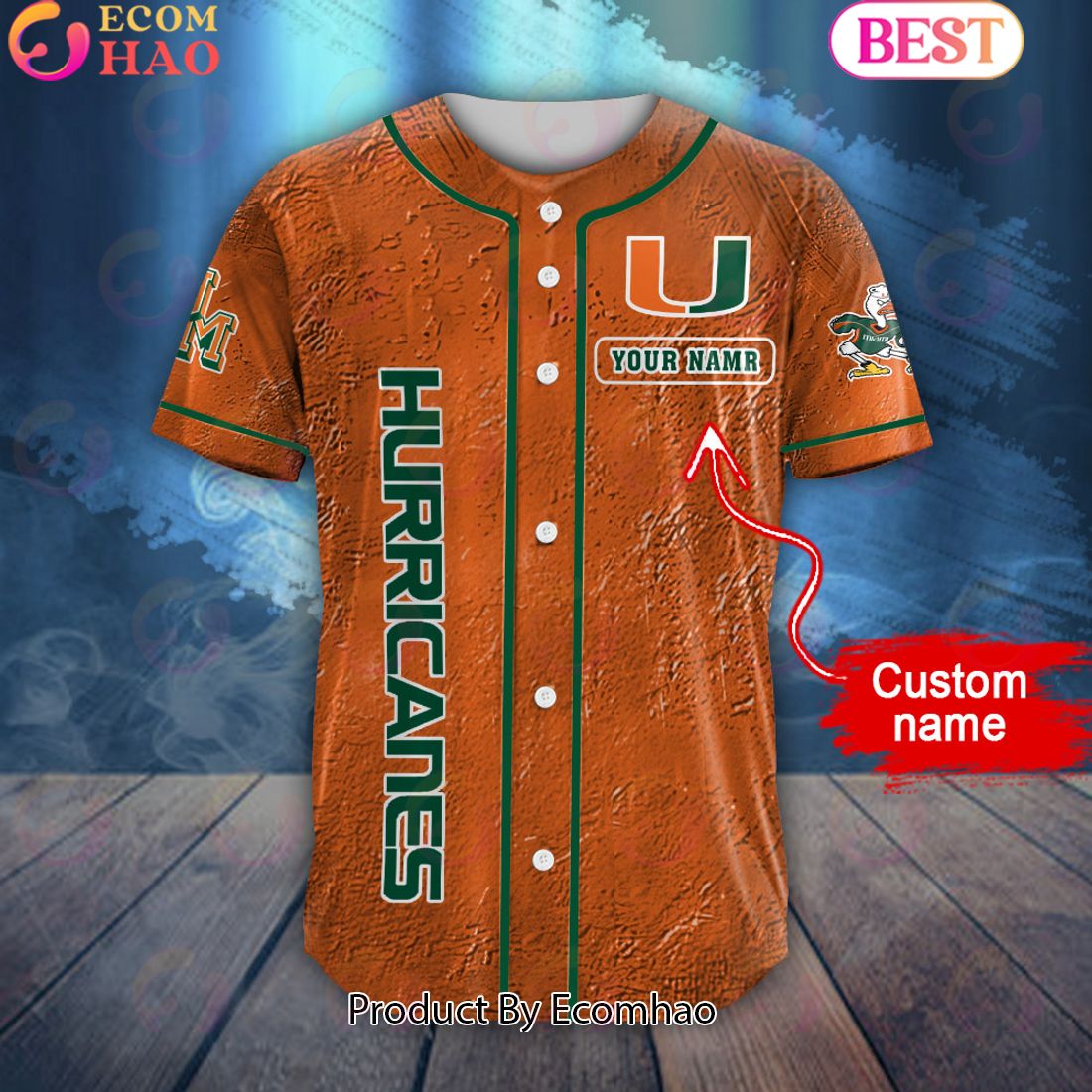 NCAA Miami Hurricanes Special Michael Myers Design PERSONALIZED Baseball Jersey