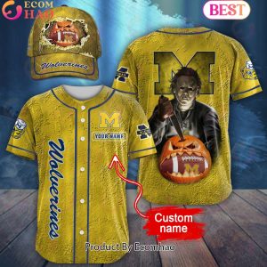 NCAA Michigan Wolverines Special Michael Myers Design PERSONALIZED Baseball Jersey