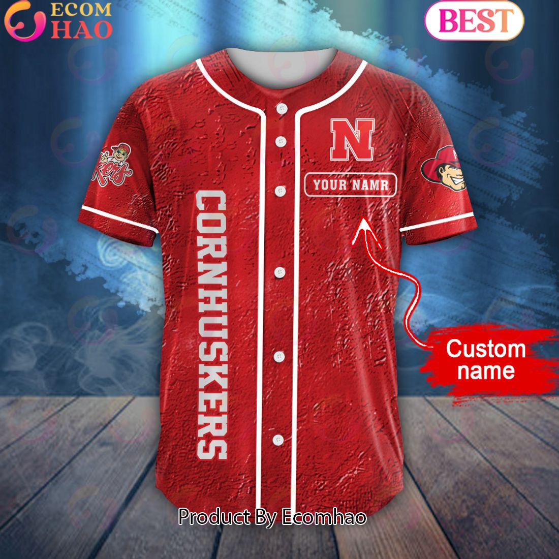 NCAA Nebraska Cornhuskers Special Michael Myers Design PERSONALIZED Baseball Jersey