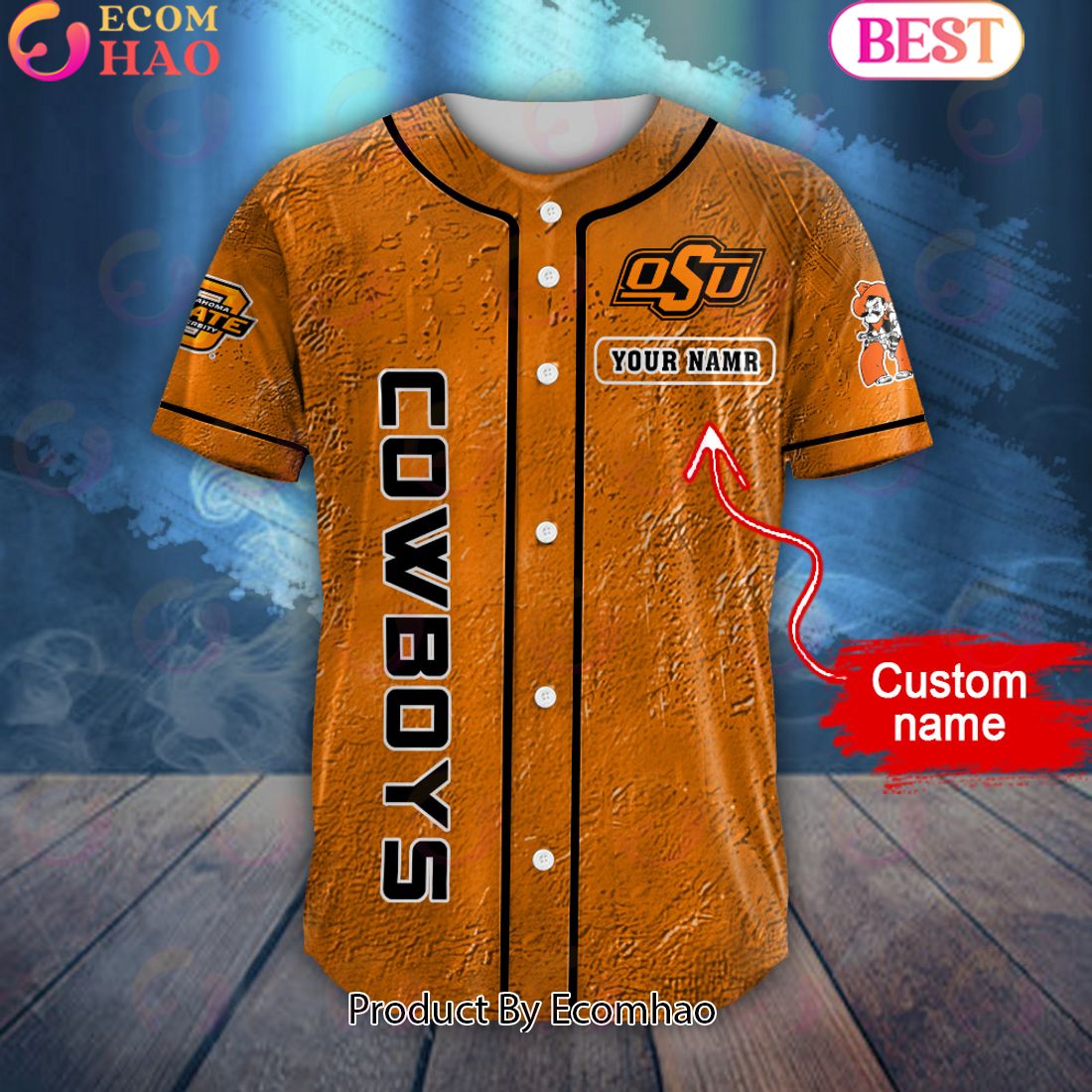 NCAA Oklahoma State Cowboys Special Michael Myers Design PERSONALIZED Baseball Jersey