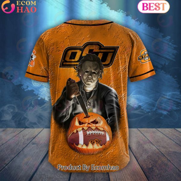 NCAA Oklahoma State Cowboys Special Michael Myers Design PERSONALIZED Baseball Jersey