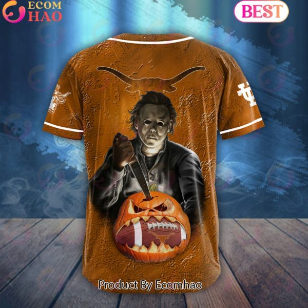 NCAA Texas Longhorns Special Michael Myers Design PERSONALIZED Baseball Jersey