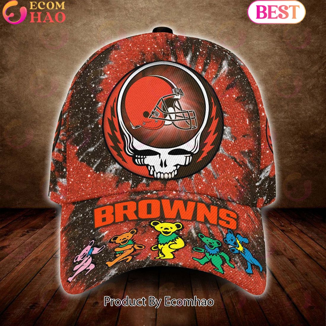 Cleveland Browns 3D Cap NFL & Grateful Dead Dancing Bears