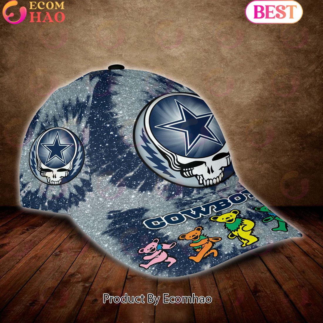 Dallas Cowboys 3D Cap NFL & Grateful Dead Dancing Bears