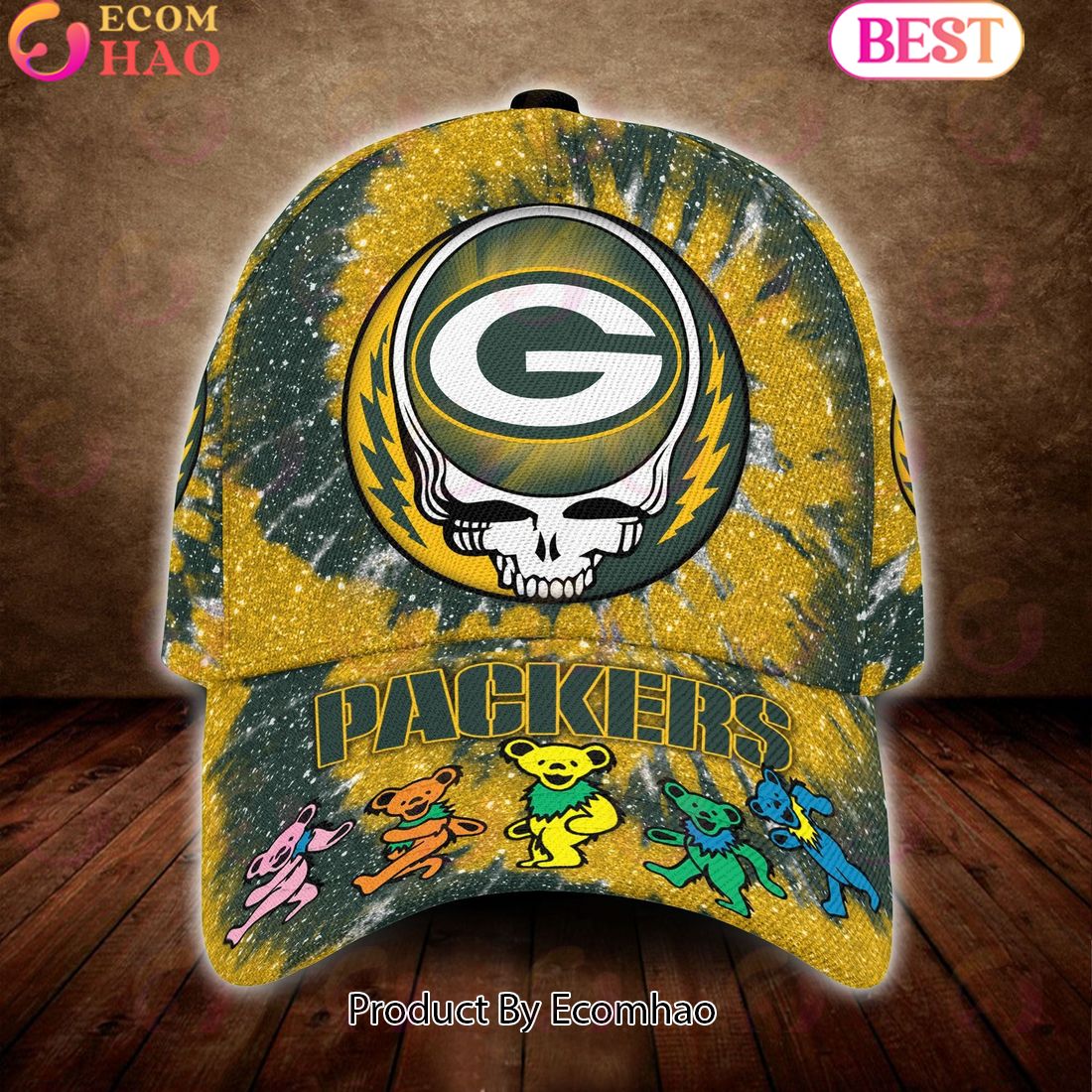 Green Bay Packers 3D Cap NFL & Grateful Dead Dancing Bears