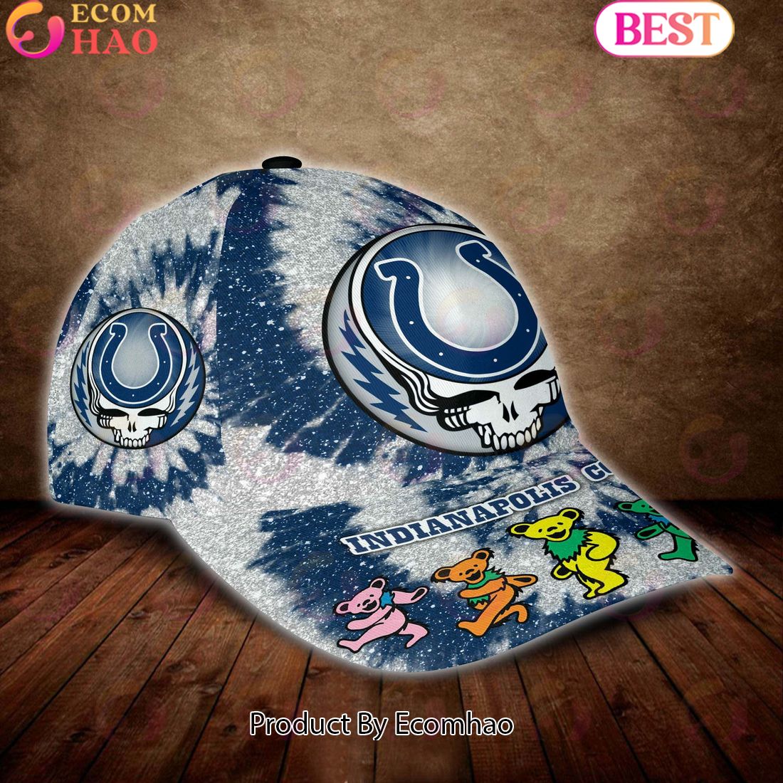 Indianapolis Colts 3D Cap NFL & Grateful Dead Dancing Bears