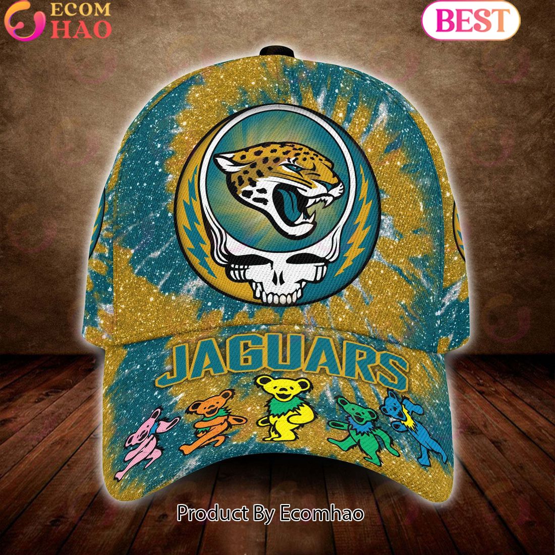 Jacksonville Jaguars 3D Cap NFL & Grateful Dead Dancing Bears