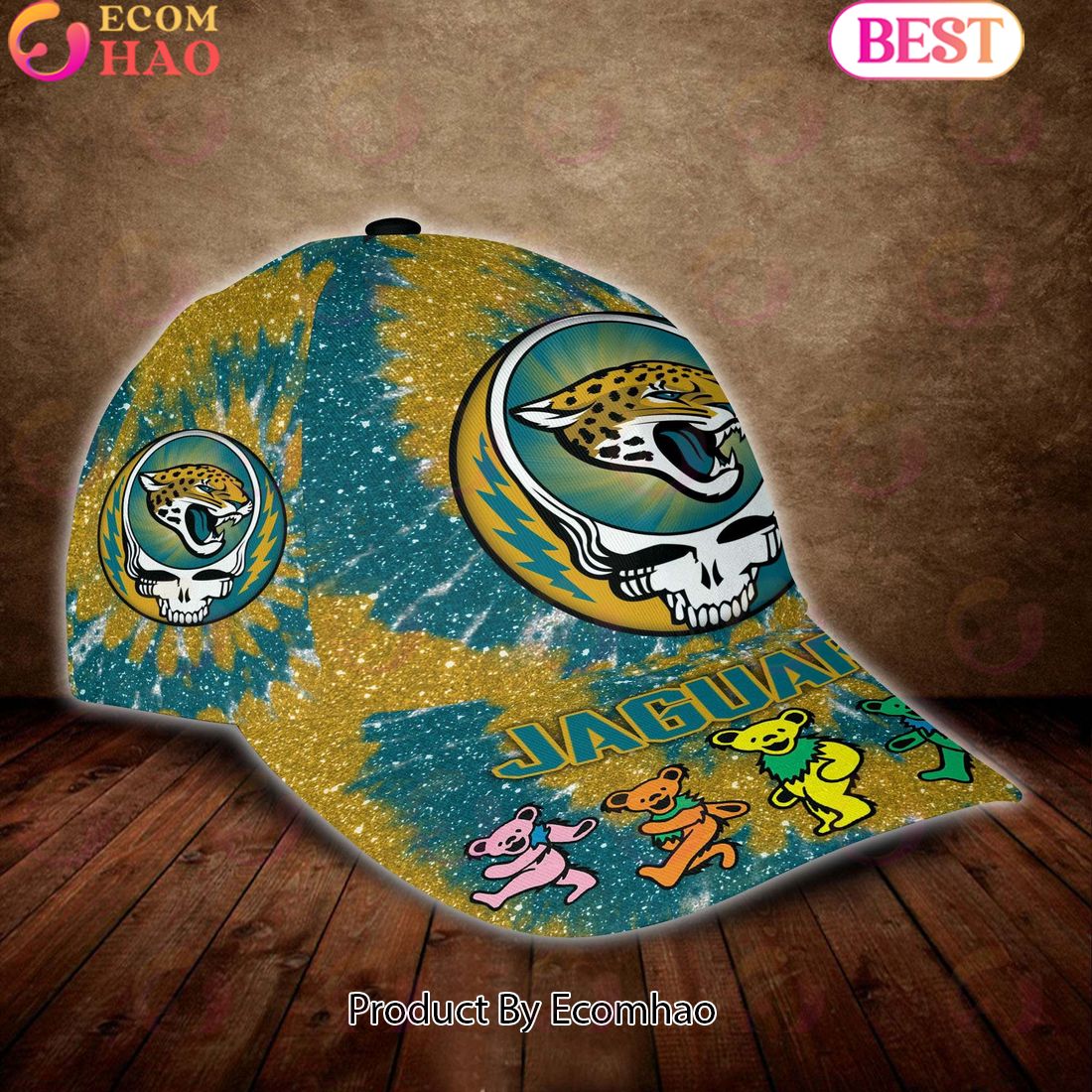 Jacksonville Jaguars 3D Cap NFL & Grateful Dead Dancing Bears