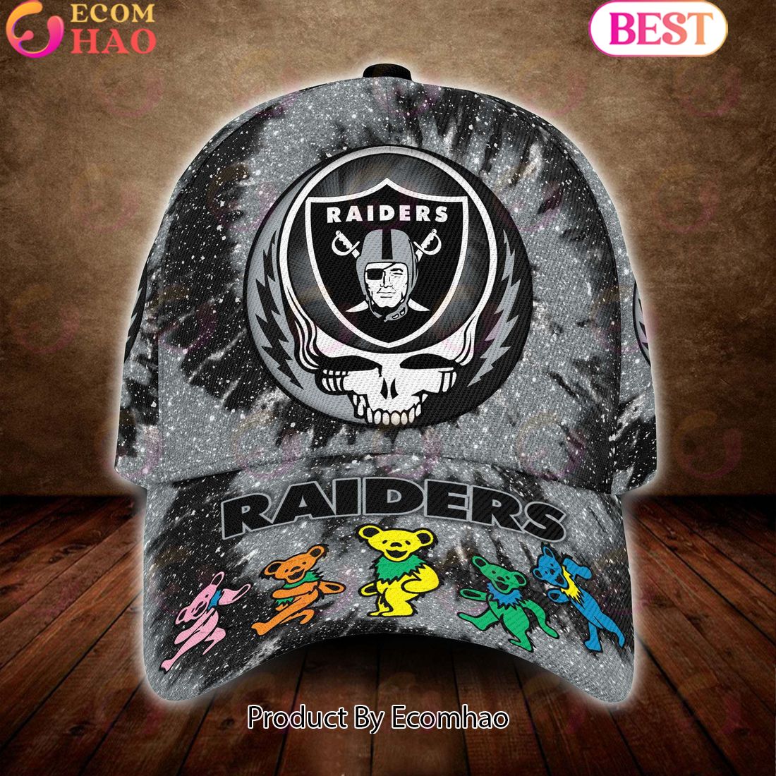 Las Vegas Raiders 3D Cap NFL & Grateful Dead Dancing Bears