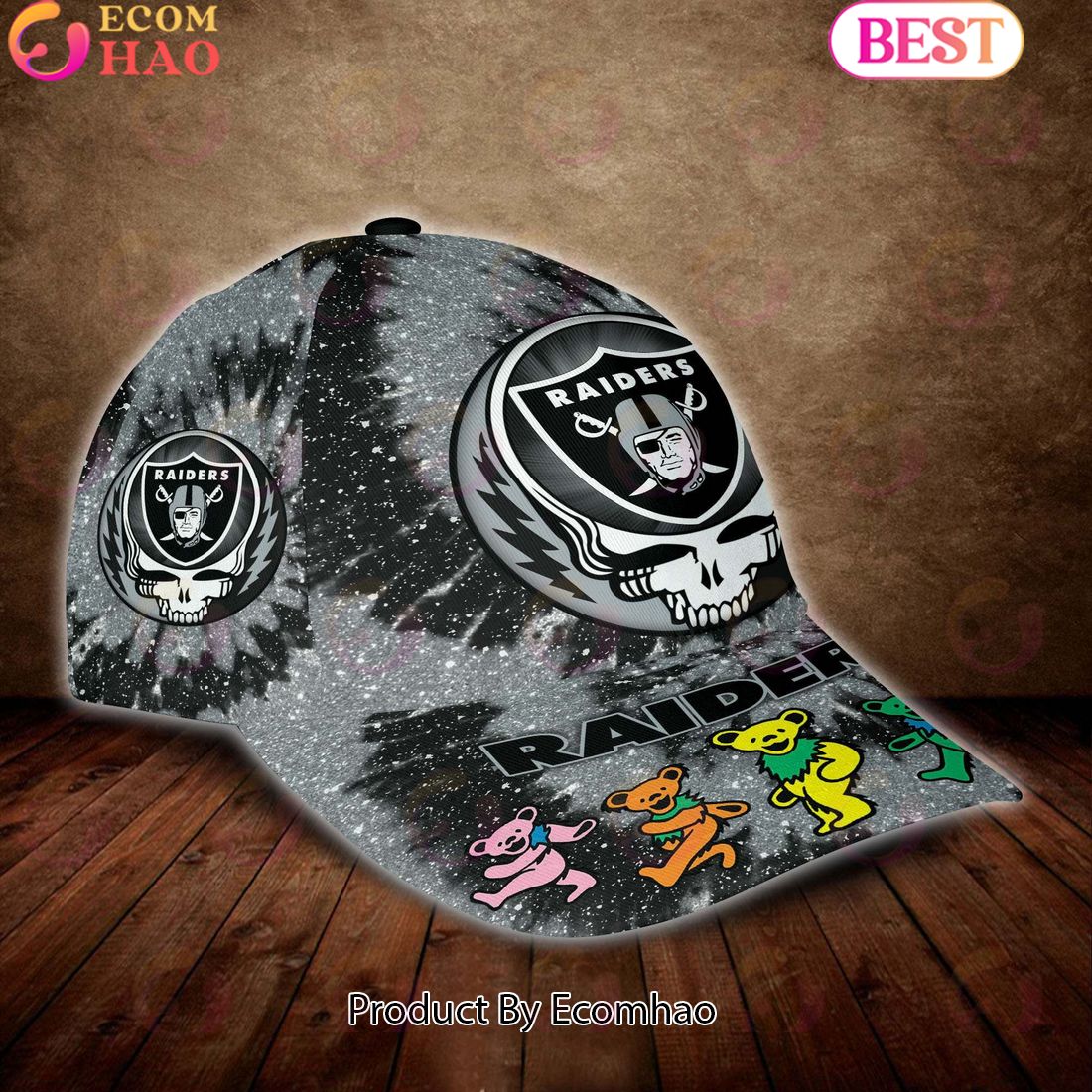 Las Vegas Raiders 3D Cap NFL & Grateful Dead Dancing Bears