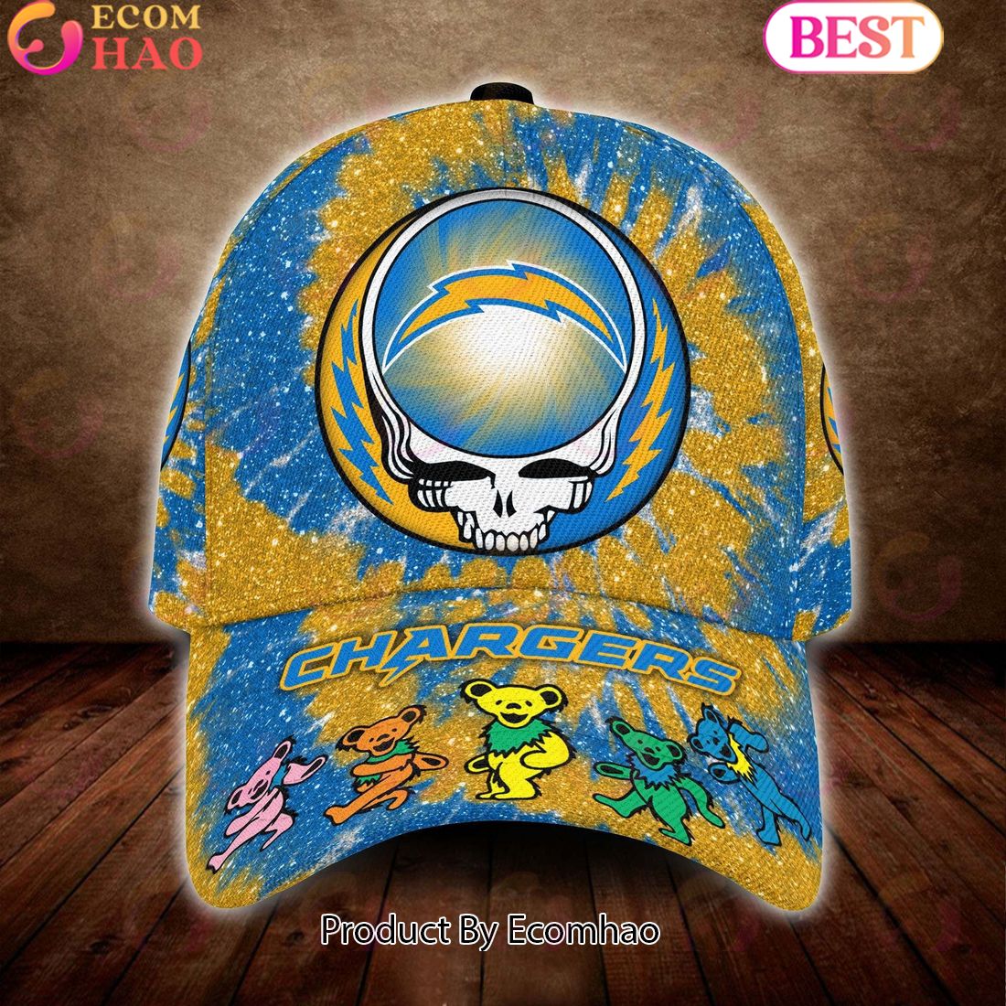 Kansas City Chiefs 3D Cap NFL & Grateful Dead Dancing Bears