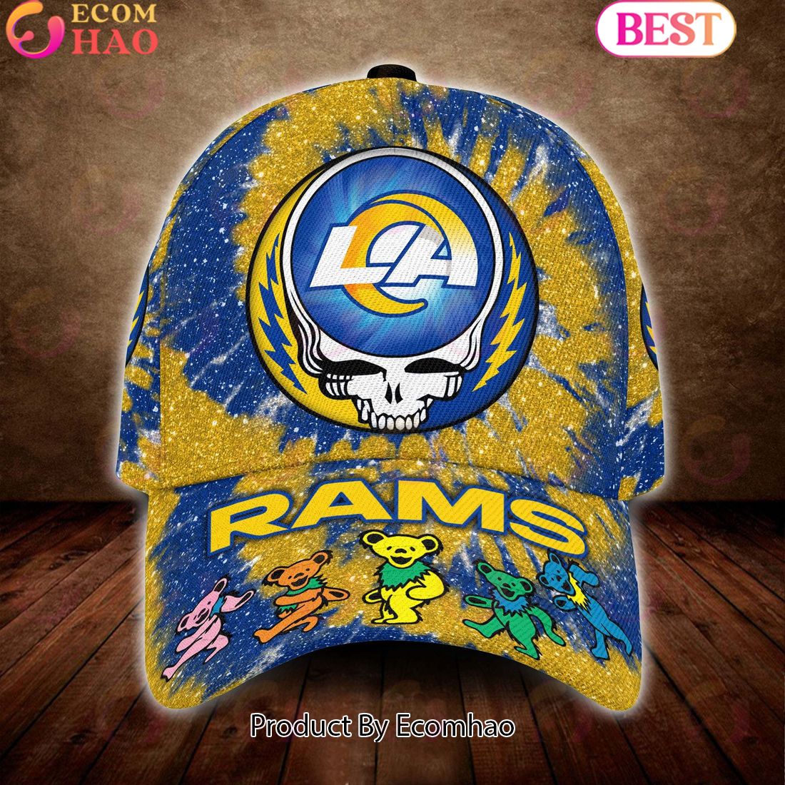 Los Angeles Rams 3D Cap NFL & Grateful Dead Dancing Bears